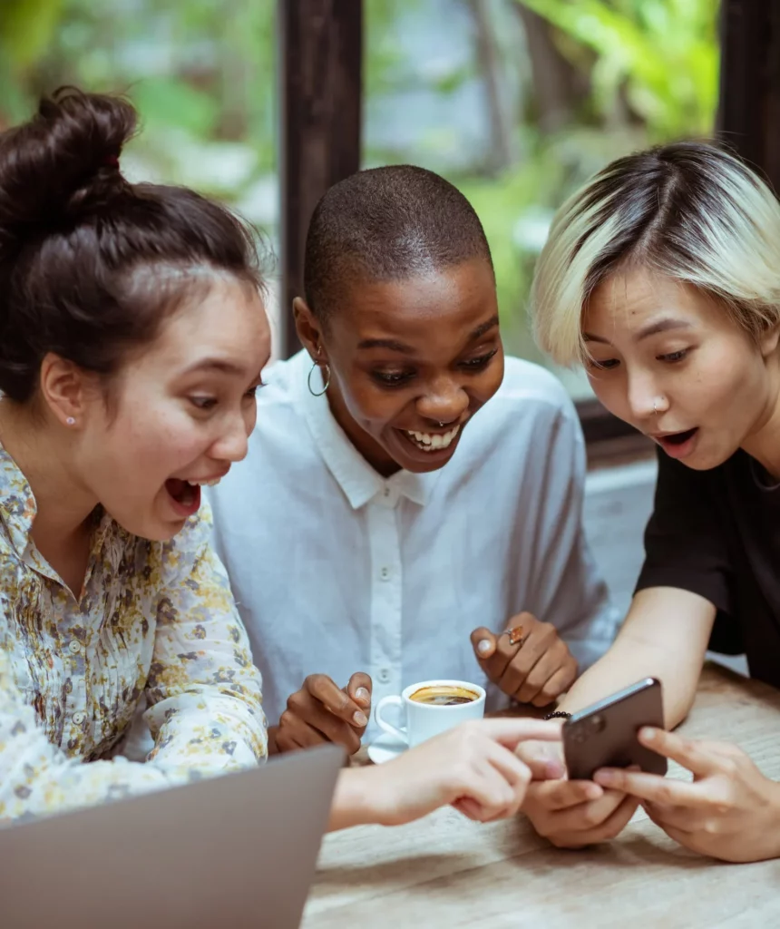 women engaging